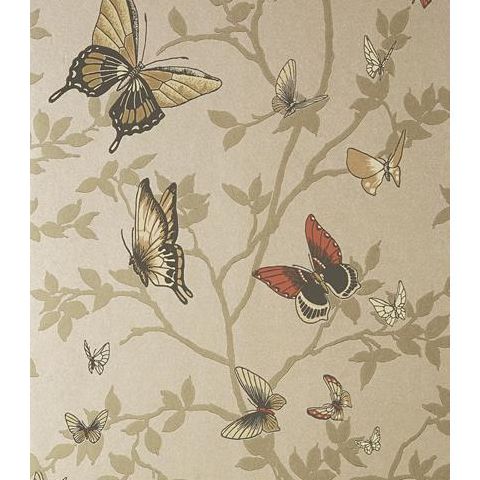 Anna French Seraphina Butterfly Wallpaper AT6024 Metallic Champagne
