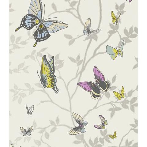 Anna French Seraphina Butterfly Wallpaper AT6025 Metallic Silver