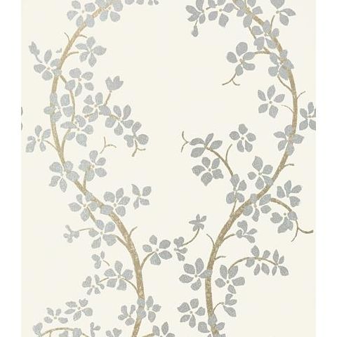 Anna French Serenade St Albans Grove Wallpaper AT6153 Silver on Cream