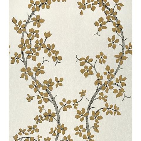 Anna French Serenade St Albans Grove Wallpaper AT6157 Metallic Gold on Pearl