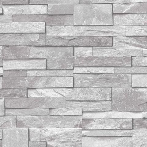 Ideco Stone Wall, Wallpaper Light Grey A17202