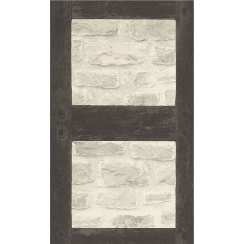 Barbara Becker Whitewash Brick with Tudor Beams Wallpaper 860504