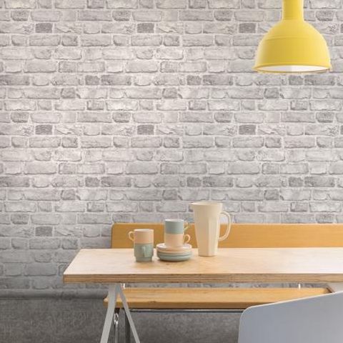 GranDeco Home Vintage Brick Wallpaper A28903 Grey