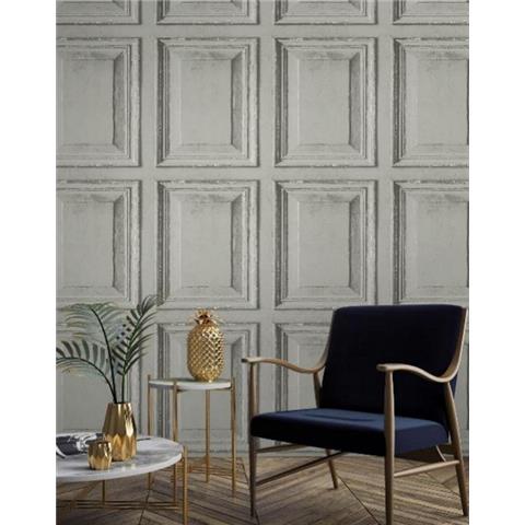 Grandeco Wood Panel Wallpaper 49202 grey