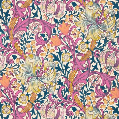 William Morris, Bedford Park Wallpaper Golden Lily 510006 Pink Fizz