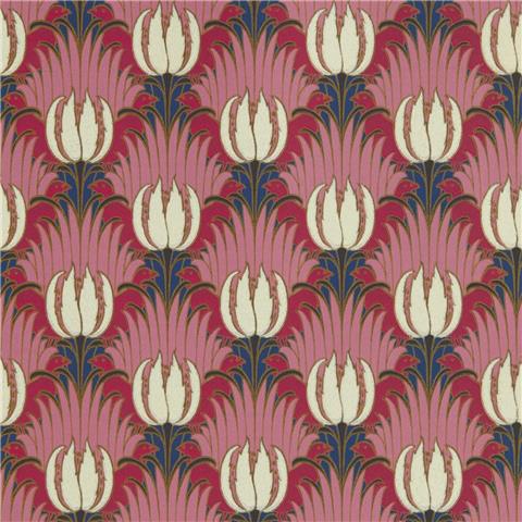 William Morris, Bedford Park Wallpaper Tulip and Bird 510030 Amaranth & Blush