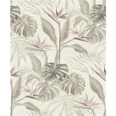 Rasch mandalay Palm wallpaper 5290005-1033 taupe/pink