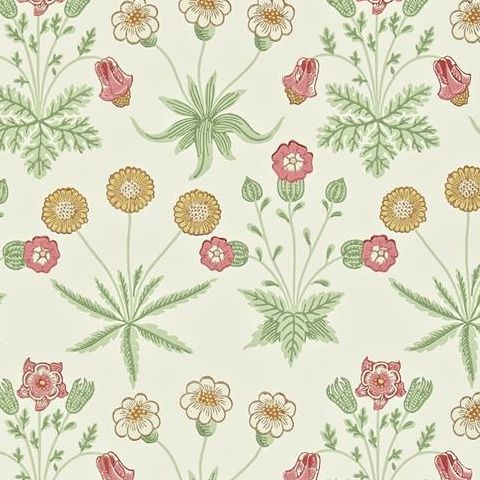 Morris & Co Wallpaper-Daisy 212562 Willow/Pink