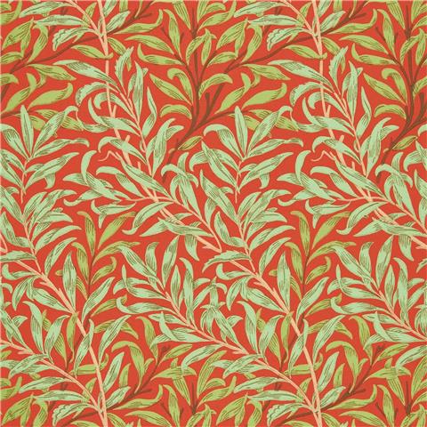 Morris Queen Square Wallpaper Willow Boughs 216951 Tomato/Olive