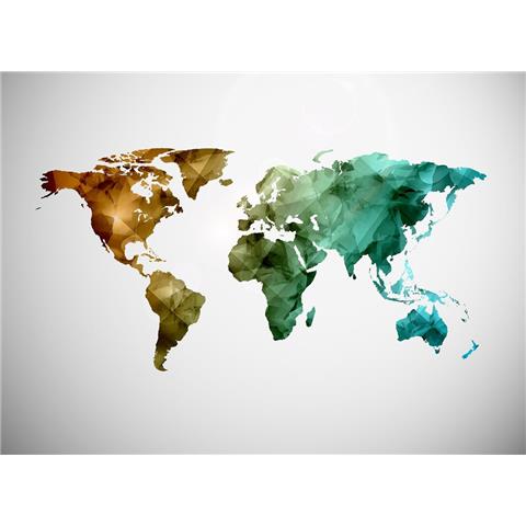 DESIGN WALLS travelling MURAL world graphic 1 (350CM WIDE X 255CM HIGH)