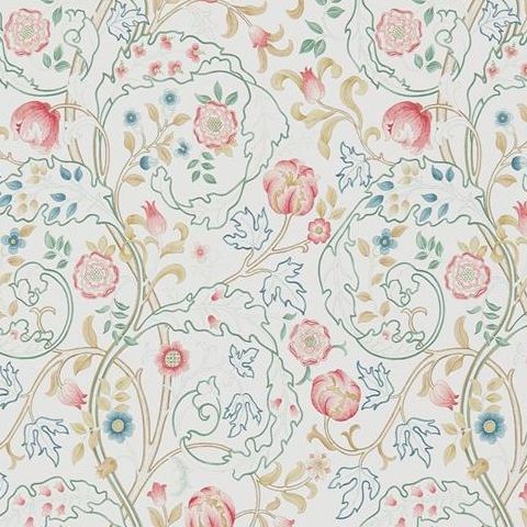 Morris & Co Wallpaper-Mary Isobel 214728 Pink/Ivory