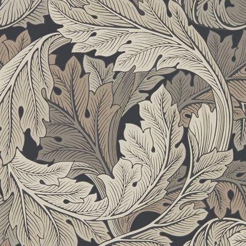 Morris & Co Wallpaper-Acanthus 216442 Charcoal/Grey