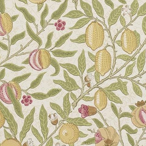 Morris & Co Wallpaper-Fruit 216459 Limestone/Artichoke