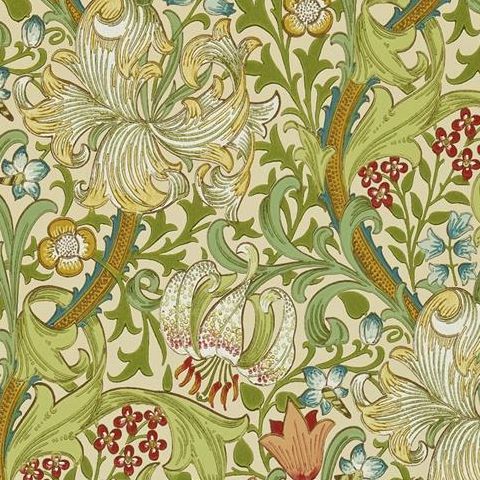 Morris & Co Wallpaper-Golden Lily 216464 Pale Biscuit