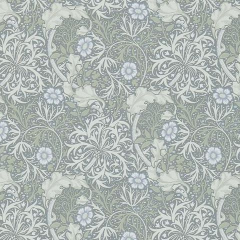 Morris & Co Wallpaper-Seaweed 216467 Silver/Ecru