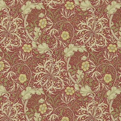 Morris & Co Wallpaper-Seaweed 216469 Red/Gold