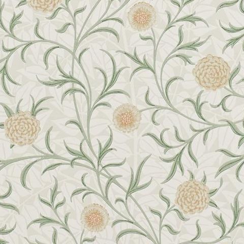 Morris & Co Wallpaper-Scroll 216473 Thyme/Pear