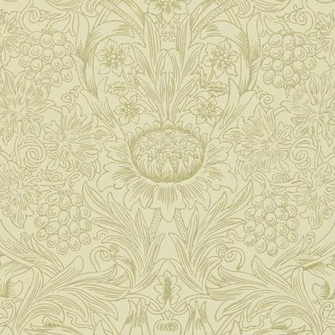 Morris & Co Wallpaper-Sunflower 210475 Parchment/Gold