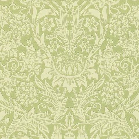 Morris & Co Wallpaper-Sunflower 210477 Pale Green