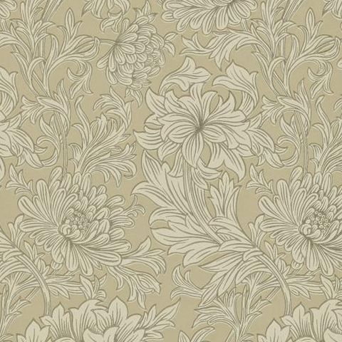 Morris & Co Wallpaper-Chrsyanthemum DMOWCH103 Ivory/Gold