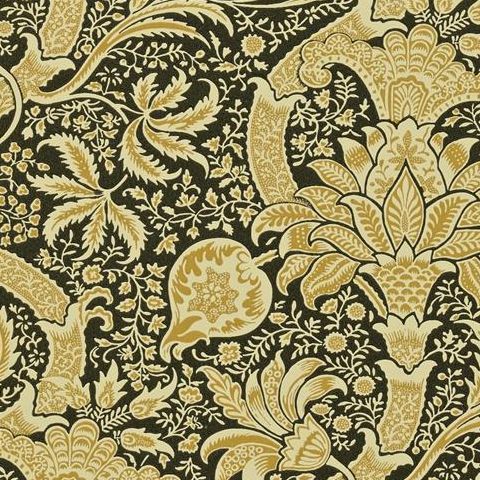 Morris & Co Wallpaper-Indian DMOWIN101 Gold/Black