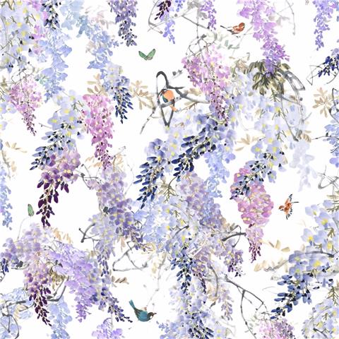 Sanderson Waterperry Wallpaper Wisteria falls Lilac Panel B 216297