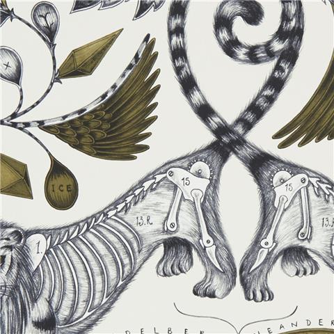 Clarke & Clarke Animalia Wallpaper by Emma J Shipley Extinct W0100-02