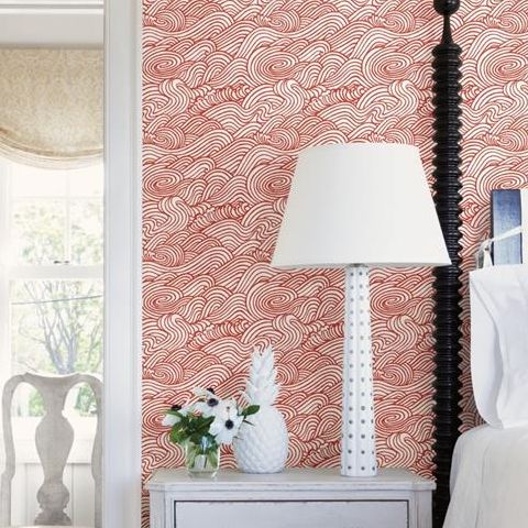 A Street Prints Solstice Wallpaper-Mare Wave 2744-24130 Red