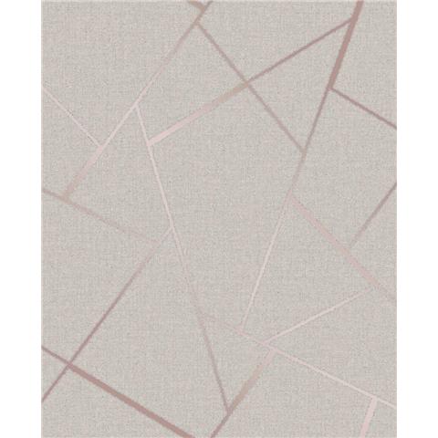 Fine Decor Quartz Fractal geometric wallpaper FD42282 rose gold