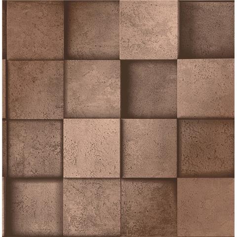 Fine decor 3d block wallpaper FD42557 bronze