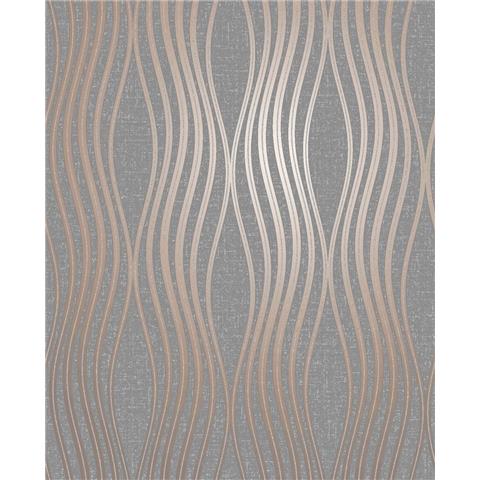Fine Decor Quartz wave geometric wallpaper FD42568 copper