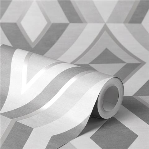 Fine Decor shard Geometric wallpaper FD42606 Grey/silver