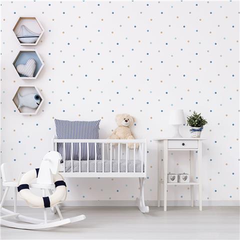 Galerie Just 4 Kids 2 Multi Dot Wallpaper G56520 p5 Blue/Copper