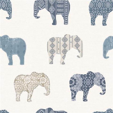 GALERIE JUST 4 KIDS 2 Elephants WALLPAPER G56528 p32 Blue