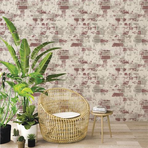 Organic Textures wallpaper brick G67988 red
