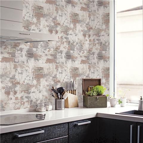 Organic Textures wallpaper brick G67989 grey