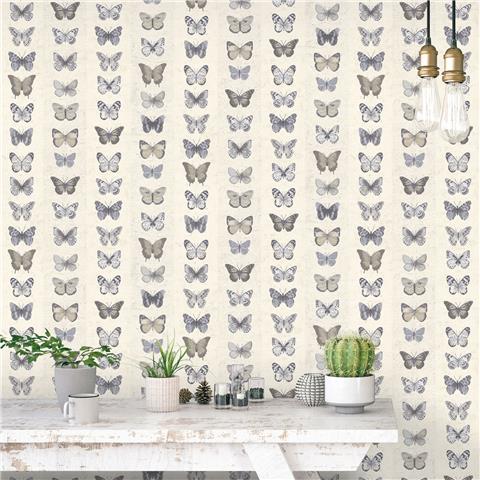 Organic Textures wallpaper butterflies G67993 grey