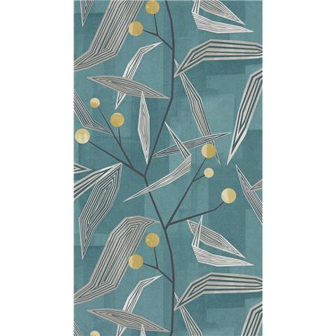 Harlequin Entity Wallpaper- 111691 Colourway Teal/Linen