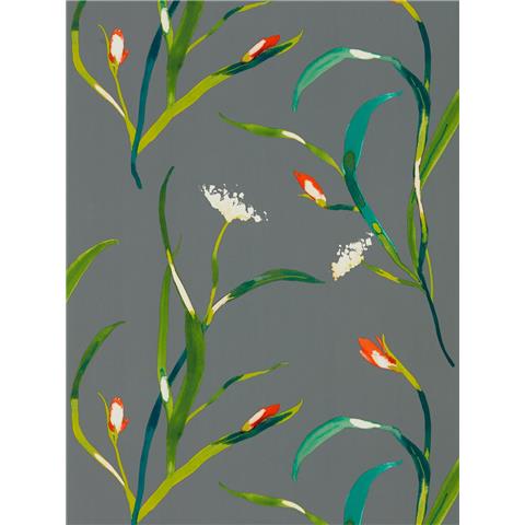 Harlequin Zapara Wallpaper- Saona 111758 Colourway Kiwi/Charcoal