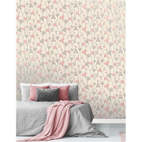 Crown scandi wallpaper Floral M1521 blush
