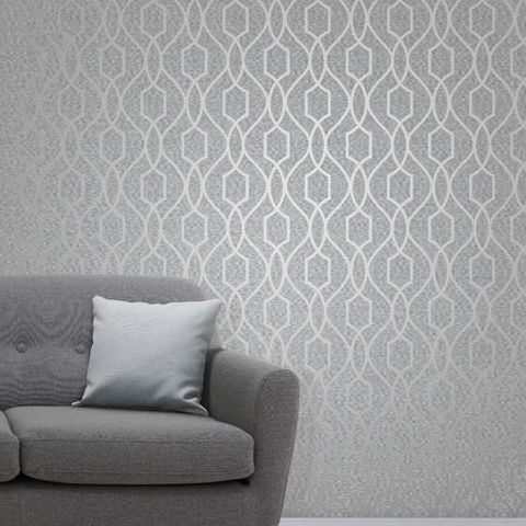 Fine Decor Apex Wallpaper FD41995 Pearl/Silver