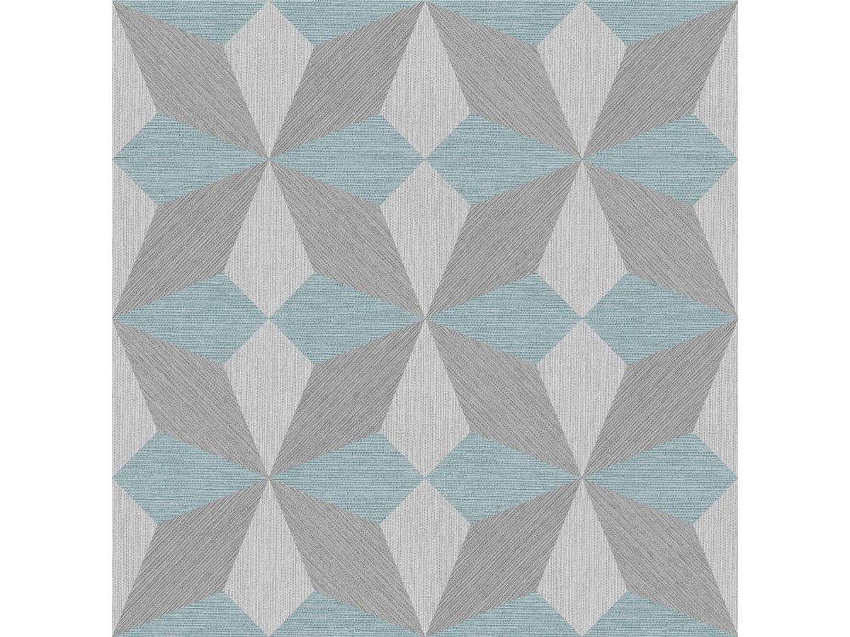 Architecture Geometric Blue Silver Fine Decor Wallpaper FD25304