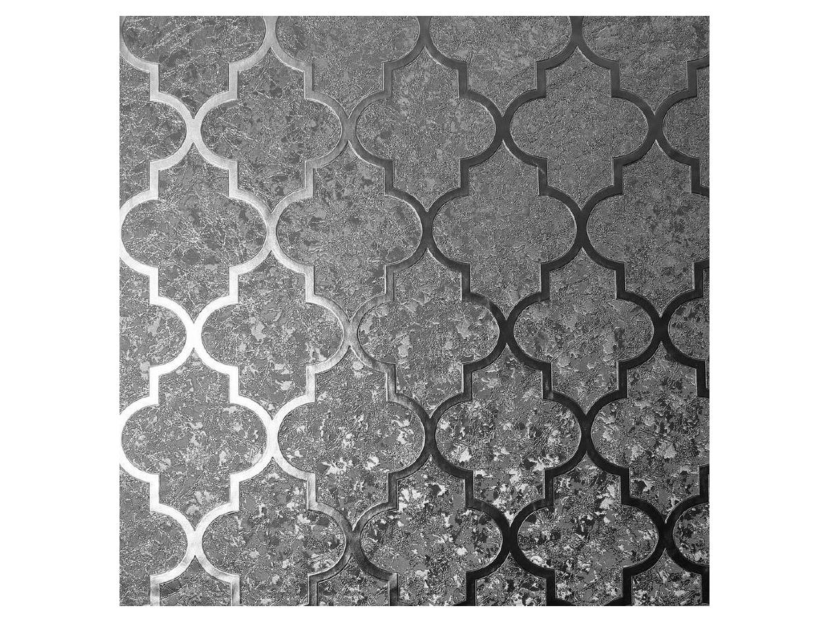 Arthouse Foil Wallpaper Velvet Trellis 294603 gunmetal