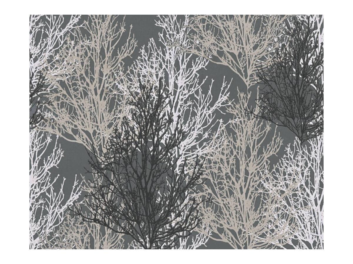 AS Creations Glitter Tree Wallpaper 348194 Black/Grey