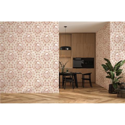 Esselle Home Wallpaper Floral Cartouche 100021EH Warm Spice