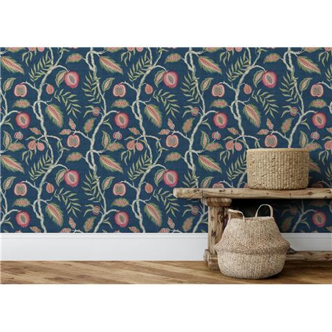 Esselle Home Wallpaper Fruits of Paradise 100022EH navy