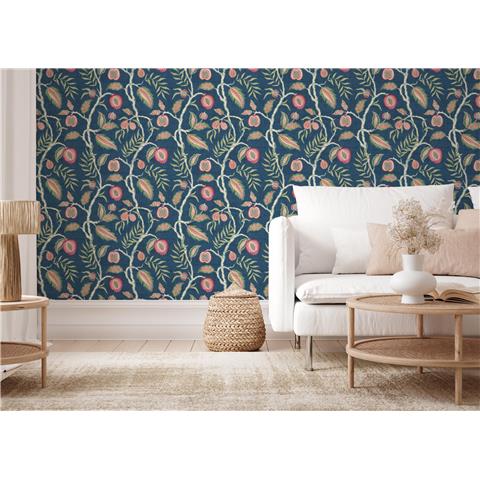 Esselle Home Wallpaper Fruits of Paradise 100022EH navy