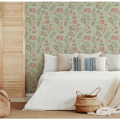 Esselle Home Wallpaper Fruits of Paradise 100024EH Soft Green