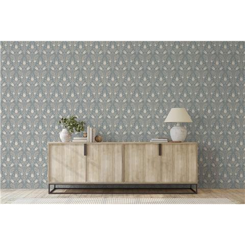 Esselle Home Wallpaper Heritage Tulip 100025EH Chalky Blue