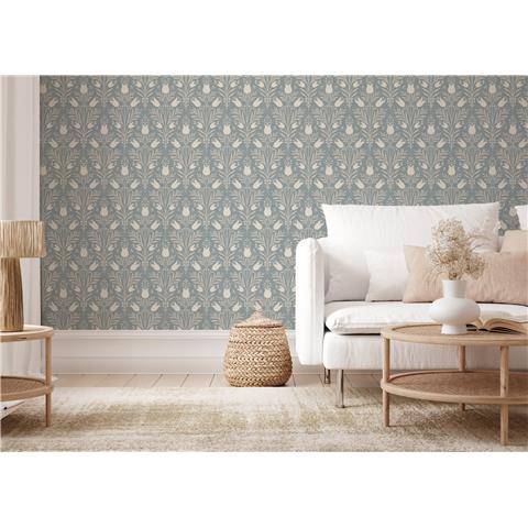 Esselle Home Wallpaper Heritage Tulip 100025EH Chalky Blue